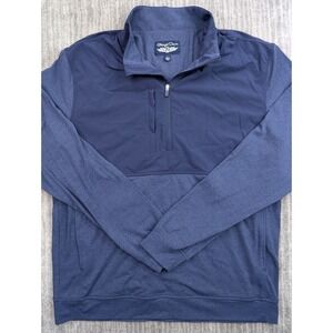 Straight Down Jacket Men's Large Navy Blue 1/4 Zip Triumph Performance Stretch
